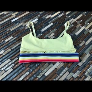 Yellow & multi color underboob crop top